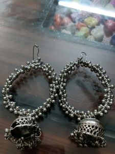 Silver Jhumka Earrings