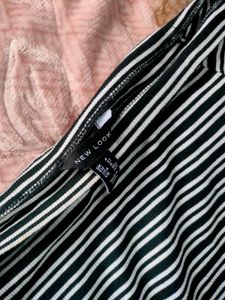 Stripped Off Shoulder Flare Sleeve Top