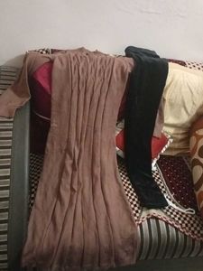 Velvet Pant Wih Woolen Long Middi