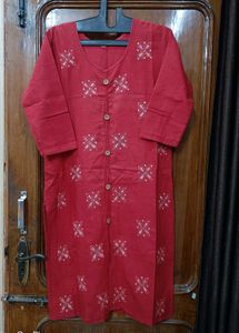 🇳🇿💫❤️Red Printed Kurti Elegant Work