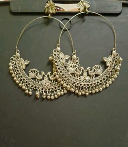 Hoop Peacock Earrings