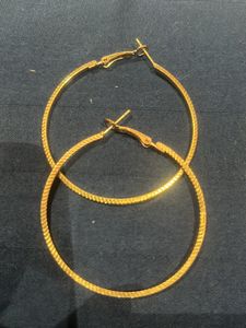 Set Of 3 Golden Hoop Earrings