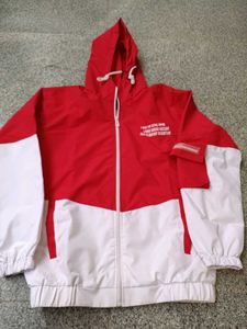 Red &amp; White Colorblock Jacket, M Size
