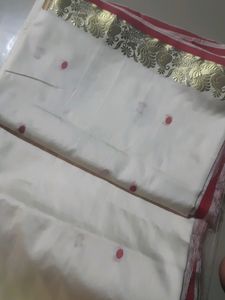 New White Bengali Saree
