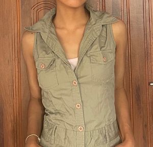 Olive Green Sleeveless Top
