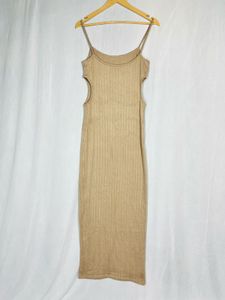 Tan Bodycon Midi Dress