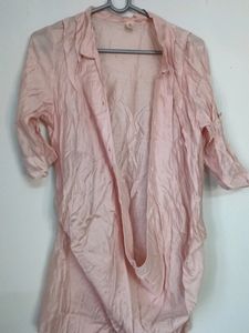 Peach Shirt Type Stylish Western Top