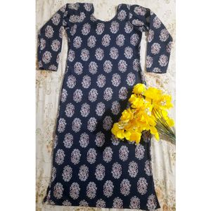 Women&#39;s Stylish Navy Blue Kurti