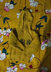 Yellow Graphic Print Hoodie Age 3 To 5 Can Wear