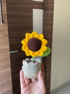 Mini Crochet Sunflower Pot