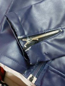 Stylish Blue Leather Jacket ,