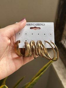 Combo 3 Pairs Of Golden Hoops