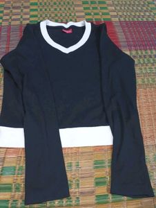 Black &amp; White Trimmed Top