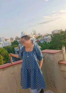 Blue Printed Dress