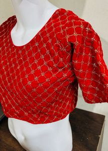 Red Embroidered Blouse