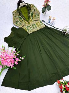 Green Lehenga Choli with Jacket