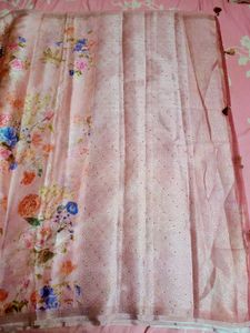 New Floral Print Saree With Blouse