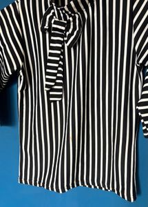 Striped Bow Blouse