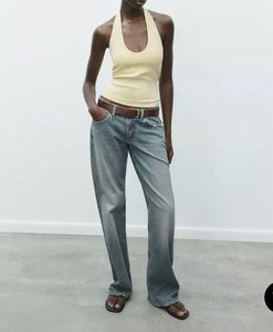 ✨ ZARA Butter Yellow Halter Top