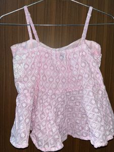 Embroidered Peplum Top