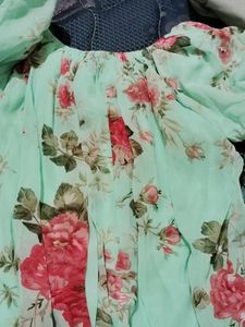 Floral Print Dress Stretchable