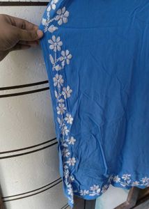 powder blue chikankari kurti set