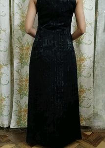 Vintage Black  Maxi Dress With Diamond Detailing