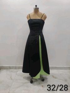 Elegant Black &amp; Neon Green Dress