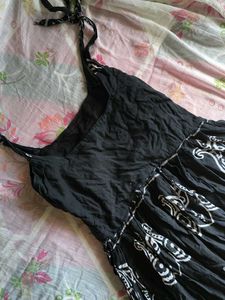 Black Printed Sundress🖤🤍