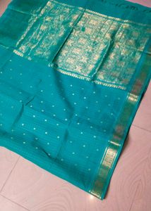 Sea Green Colour Pure Gadwal Saree