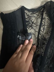 Sexy Black Net Corset