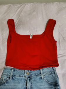 Red Corset-Like Top