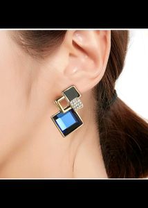 Gold Blue Fashion DROP Earring Shining Diva