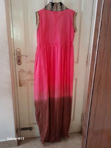 Designer Full Length Gown With Unstitched Pant