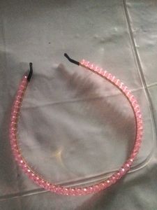 Sparkling Pink Beaded Headband