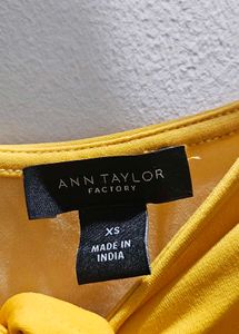 Ann Taylor Mustard Knotted Front SleevelessTop