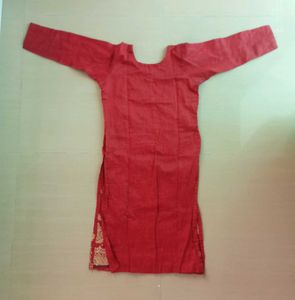 Red Embroidered Kurti