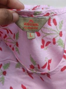 Anouk A-line Pink Kurta