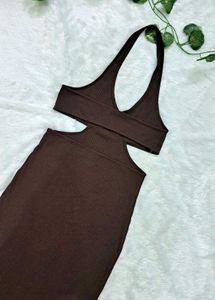 H&amp;M Ribbed Halter Neck Dress