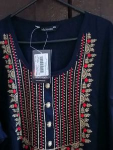 BrandNew ElegantNavyBlueEmbroidered Kurta+Patiala