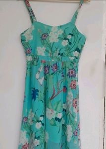 Elegant Green Floral Dress