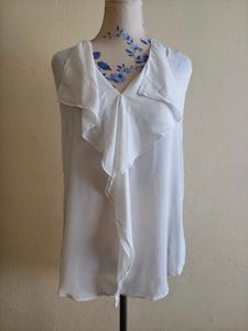 White Ruffle Blouse