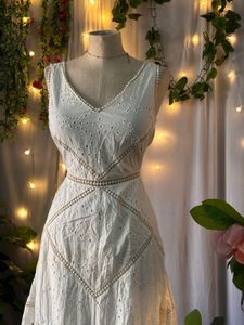 White Eyelet Midi Dress