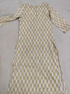 Olive Green Floral Kurta