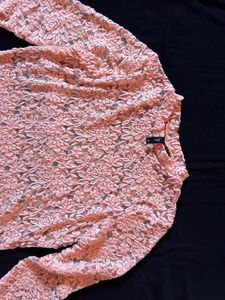 Peach Colored Mesh Top