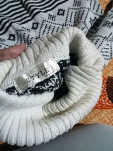 Patterned Turtleneck Sweater