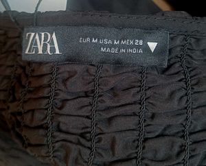 Zara Black Smocked Mini Dress