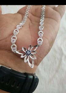 Pure Silver Necklace With Earings