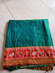Elegant Dark Green Saree