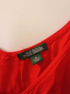 Red Button-Down Cami Top